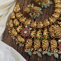 Intricate Layered Lakshmi Jadau Kundan Choker Short Neckpiece -J1377