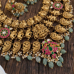 Intricate Layered Lakshmi Jadau Kundan Choker Short Neckpiece -J1377