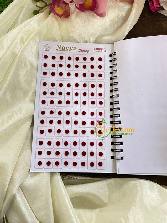 Plain Maroon Bindi Book-Navya Long-BB089