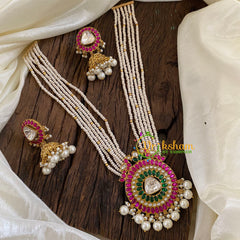Precious Kundan Jadau Pendant Pearl Mala-J1333