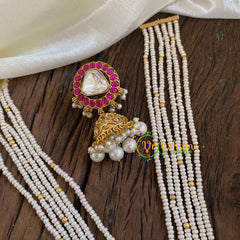 Precious Kundan Jadau Pendant Pearl Mala-J1333