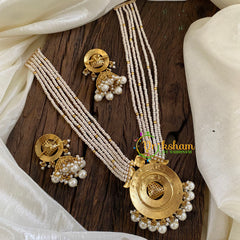 Precious Kundan Jadau Pendant Pearl Mala-J1333