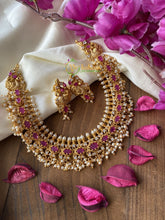 Premium Antique AD Stone Choker -Red White -G2247