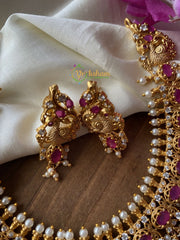 Premium Antique AD Stone Choker -Red White -G2247