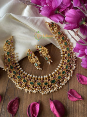 Premium Antique AD Stone Choker -Green White-G2248