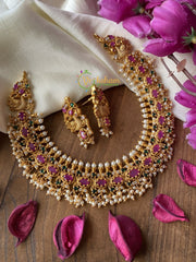 Premium Antique AD Stone Choker -Red Green -G2246