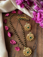 Green Stone Pendant Mangalsutra Chain -G2105