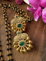 Green Stone Pendant Mangalsutra Chain -G2105