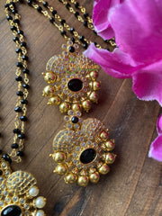 Black Stone Pendant Mangalsutra Chain -G2106