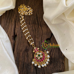 Precious Kundan Jadau Pendant Pearl Mala-J1334