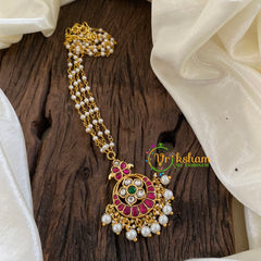 Precious Kundan Jadau Pendant Pearl Mala-J1334