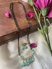 Designer AD Stone Pendant Mangalsutra Chain -Sea Blue -G2113