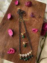 Designer AD Stone Pendant Mangalsutra Chain -Dark Green -G2112