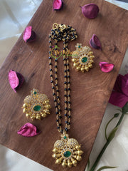 Green Stone Pendant Mangalsutra Chain -G2105