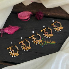 Premium Golden Naths/Nose pin - Full Peacock -G3062