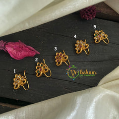 Premium Golden Naths/Nose pin-Peacock Feather -G2996