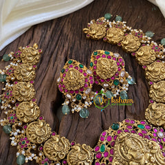 Precious Jadau Kundan Ganesh Temple Short Neckpiece -J1280