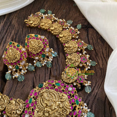 Precious Jadau Kundan Ganesh Temple Short Neckpiece -J1280