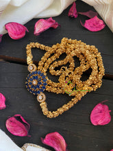 Traditional AD Stone Mogappu Chain-Round-Blue-G5902