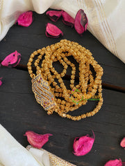 Traditional Rettai Vadam Mogappu Chain- 2 Layers-Red White-S-G5904