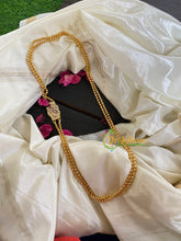 Traditional Rettai Vadam Mogappu Chain- 2 Layers-Mid Red White-S-G5905