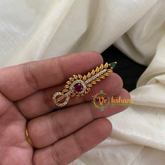 Gold AD Stone Saree Pin -Dress Pin -Music -G3041