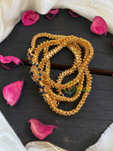 Traditional AD Stone Mogappu Chain-Blue-3 Floral-G5908