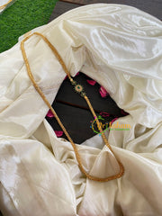 Traditional AD Stone Mogappu Chain-Green-3 Floral-G5909