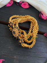 Traditional AD Stone Mogappu Chain-Black-3 Floral-G5910