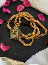 Traditional AD Stone Mogappu Chain-Green-3 Dice-G5912