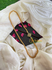 Traditional AD Stone Mogappu Chain-Green-3 Dice-G5912