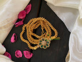Traditional AD Stone Mogappu Chain-Green- Floral-G5916