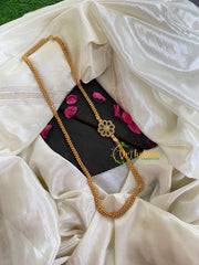 Traditional AD Stone Mogappu Chain-Green- Floral-G5916