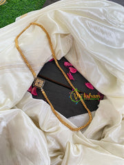 Traditional AD Stone Mogappu Chain-Black-3 Dice-G5914