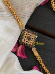 Traditional AD Stone Mogappu Chain-Black-3 Dice-G5914