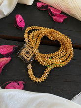 Traditional AD Stone Mogappu Chain-Blue-3 Dice-G5915