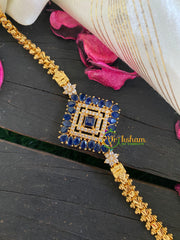 Traditional AD Stone Mogappu Chain-Blue-3 Dice-G5915