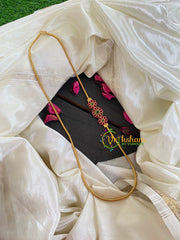 Traditional Kemp Mugappu Chain-Green Red-G5923