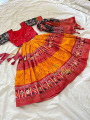 Red and Yellow Indian Traditional Girls Lehenga Set -VS802