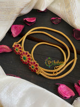 Traditional Kemp Mugappu Chain-Green Red-G5923