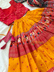 Red and Yellow Indian Traditional Girls Lehenga Set -VS802