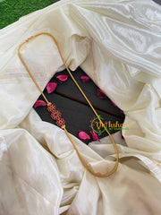 Traditional Kemp Mugappu Chain - Red-G5924