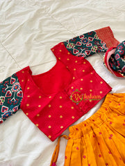 Red and Yellow Indian Traditional Girls Lehenga Set -VS802