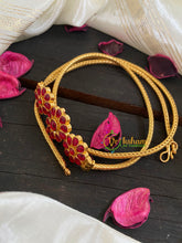 Traditional Kemp Mugappu Chain - Red-G5924