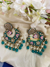 Kundan Meenakari Danglers-Blue-G5018