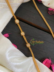 Traditional AD Stone Mogappu Chain-Round-White-G5469