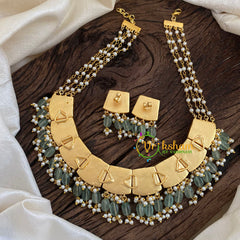 Layered Pearl Precious Jadau Kundan Choker -J1418