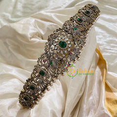 Premium Victorian Diamond Hipbelt Green stone White beds -VV400
