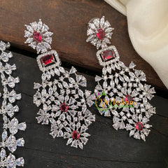 Royal American Diamond Layered Haram-Red-G2989