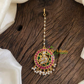 Precious Jadau Kundan Maang Tikka -Single Pearl Strand Tikka-J1299